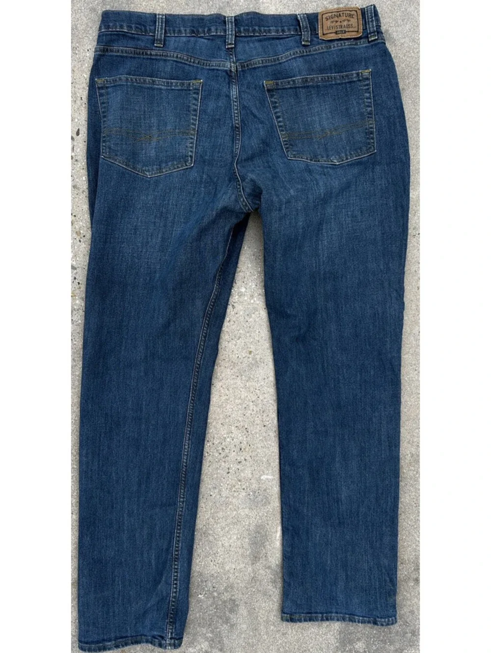 Signature by Levi Strauss Jeans Mens 38x32 Blue Denim Straight Leg Stretch